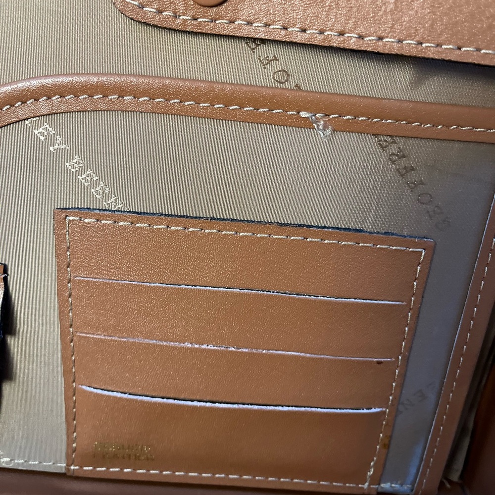 Geoffrey Beene Black leather Briefcase with Brown Handles - Picture 6 of 10